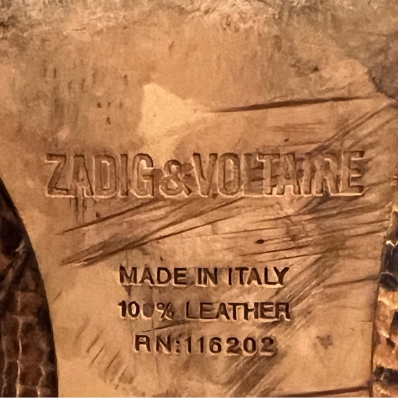 Zadig & Voltaire Women Python Ankle Bootie Made in Italy Size 37 (US 7) - Picture 12 of 14